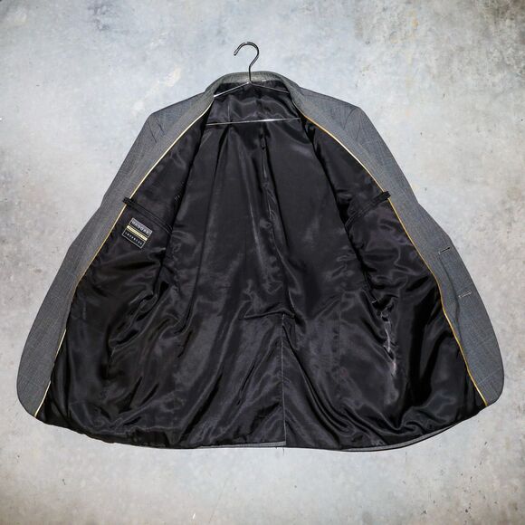 Haggar‎ Gray Suit Jacket Tailored Mens Blazer Sports Dress Jacket Size 44R - Picture 4 of 4